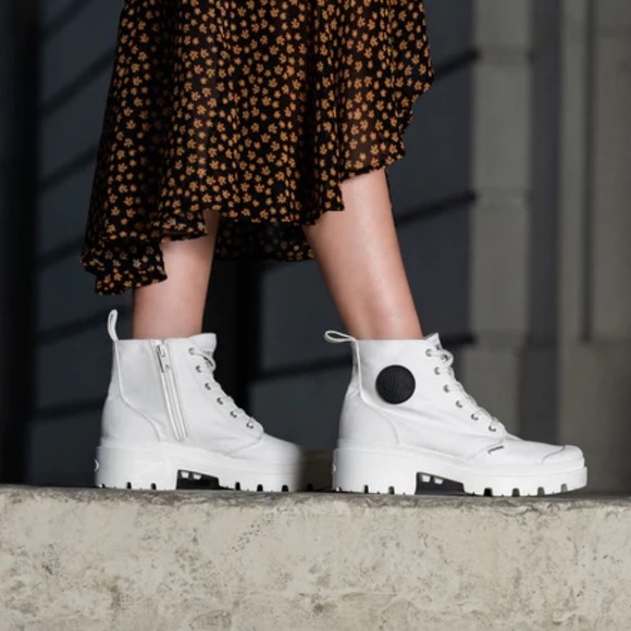 Palladium Shoes - Palladium - Free People - ‘Pallabase Twill’ Boots - Star White